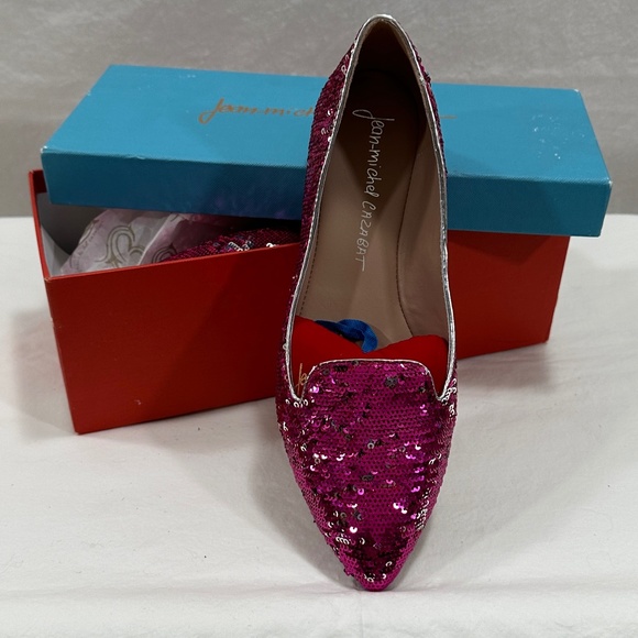 Jean-Michel Cazabat "Vanity" Fuchsia/Silver Sequins Flats - NEW IN BOX! - Picture 6 of 8